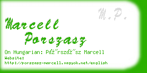 marcell porszasz business card